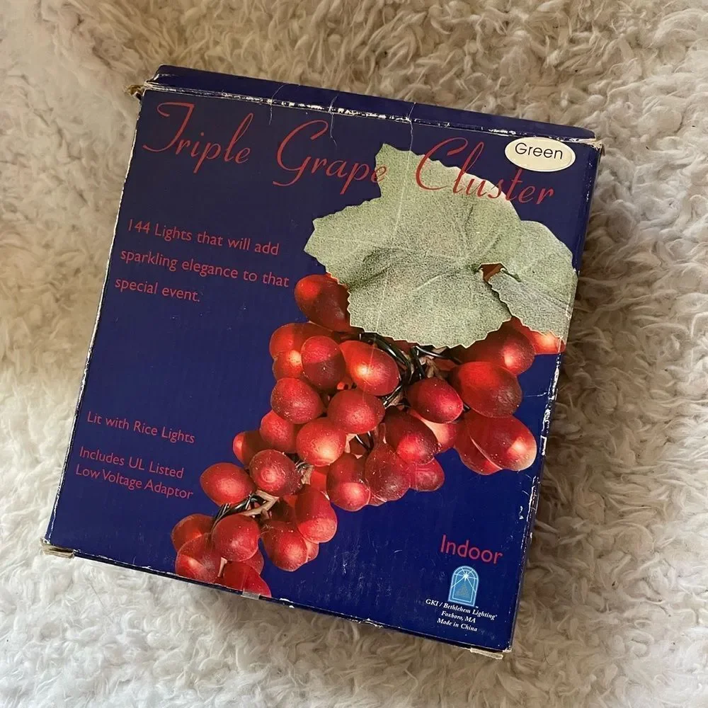 GKI Bethlehem Lighting Green Triple Grape Cluster Rice Lights in Original Box